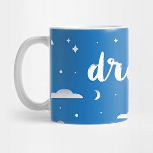 Dream, clouds, moons and stars pattern Mug